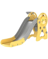 Qaba 3 in 1 Toddler Slide with Basketball Hoop for Kids 1-3 Years, Yellow