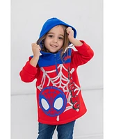 Marvel Little Boys Spidey and His Amazing Friends Ghost-Spider Miles Morales Spider-Man Fleece Half Zip Hoodie to