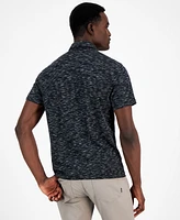 Alfani Alfatech Short Sleeve Marled Polo Shirt, Created for Macy's