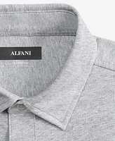 Alfani Men's Classic-Fit Heathered Jersey-Knit Button-Down Shirt, Created for Macy's