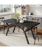 Tribesigns 63-Inch Dining Table for 4-6, Modern Black Kitchen Table, Rectangular Dining Room Table Dinner Table for Kitchen, Living Room (Table Only)