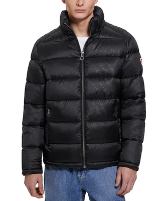 Guess Men's Adam Puffer Jacket with Removable Hood