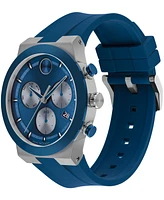 Movado Men's Bold Fusion Swiss Quartz Chrono Blue Silicone Watch 44.50mm