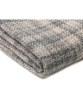 Chanasya Premium Farmhouse Pattern Plaid Throw Blanket Lightweight Knit Textured Woven Decorative for Couch Bed Living Room with Tasse