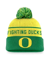 Nike Men's Yellow/Green Oregon Ducks Local Peak Cuffed Knit Hat with Pom