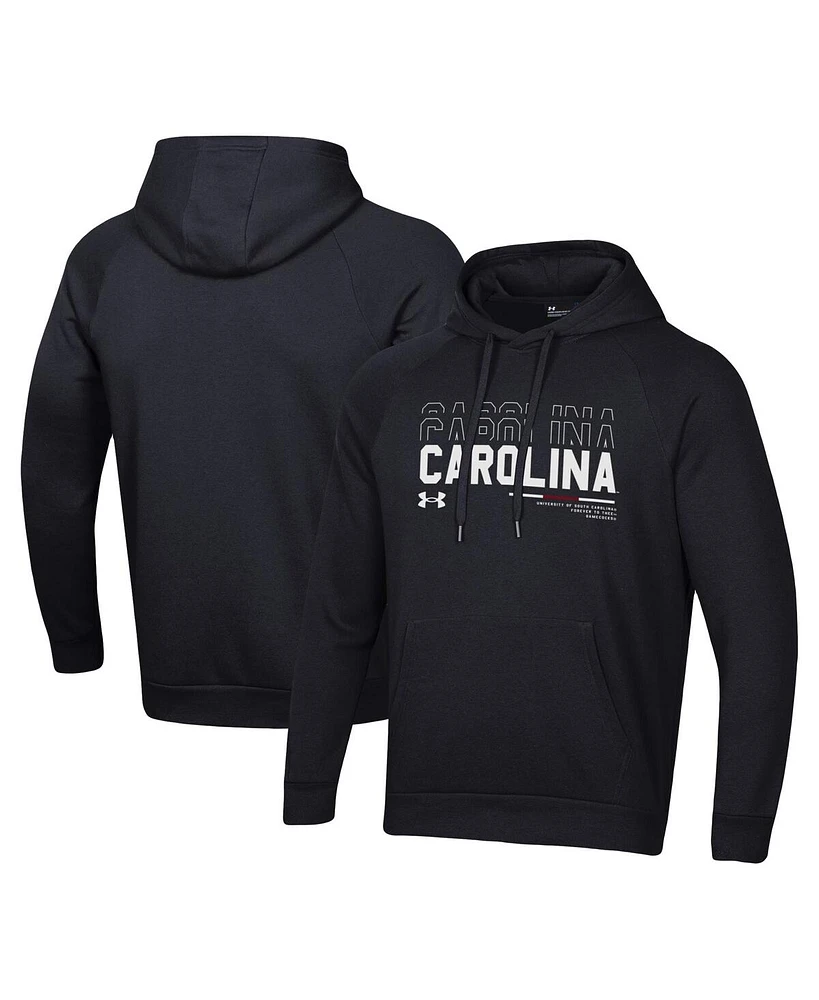 Under Armour Men's Black South Carolina Gamecocks 2024 Sideline Wordmark Rival Pullover Hoodie