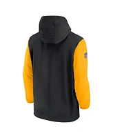 Nike Men's Black/Gold Pittsburgh Steelers 2024/25 Sideline Pre-Game Player 1/2-Zip Hoodie Jacket