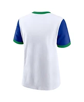 Nike Women's White/Royal Seattle Seahawks Rewind Ringer T-Shirt