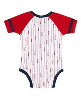 Outerstuff Baby Boys and Girls White St. Louis Cardinals Base Hitter Bodysuit, Bib Bootie Set