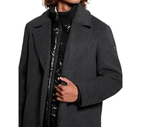 Guess Men's Wool Blend Coat with Removable Quilted Bib