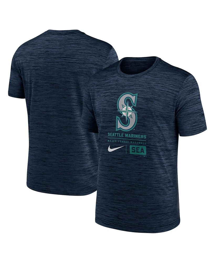 Nike Men's Navy Seattle Mariners Large Logo Velocity T-Shirt