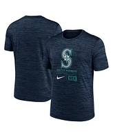 Nike Men's Navy Seattle Mariners Large Logo Velocity T-Shirt