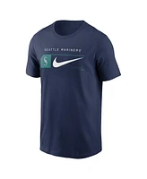 Nike Men's Navy Seattle Mariners Team Swoosh Lockup T-Shirt