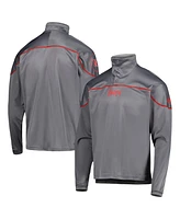 Adidas Men's Gray Nebraska Huskers Aeroready Knit Quarter-Snap Jacket