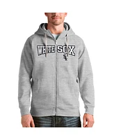 Antigua Men's Heather Gray Chicago White Sox Team Logo Victory Full-Zip Hoodie