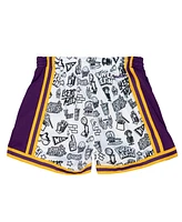 Mitchell & Ness Women's White Los Angeles Lakers Doodle Shorts