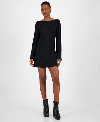 French Connection Women's Ennis Satin Long Sleeve Mini Dress