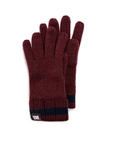 Muk Luks Men's Ribbed Gloves, Oxford/Navy, One Size