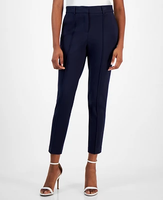 Tahari Asl Women's Ponte Seamed-Front Ankle Pants