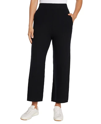 Three Dots Women's Pull-On Straight-Leg Ribbed Pants