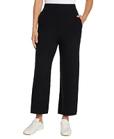 Three Dots Women's Pull-On Straight-Leg Ribbed Pants