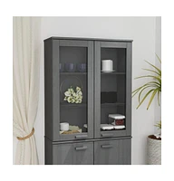 vidaXL Top for Highboard Hamar Dark Gray 33.5"x13.8"x39.4" Solid Wood Pine