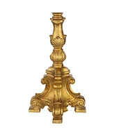 Duval Traditional French Style Table Lamp 34" Tall Bright Gold Candlestick Crystal White Fabric Bell Shade for Living Room Bedroom House Bedside Night