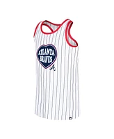 New Era Big Girls White Atlanta Braves Pinstripe Tank Top