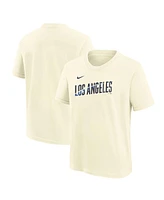 Nike Big Boys and Girls Cream Los Angeles Dodgers 2024 City Connect Wordmark T-Shirt