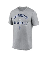 Nike Men's Heather Charcoal Los Angeles Dodgers Arch Baseball Stack Performance T-Shirt