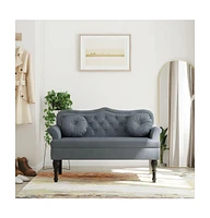 vidaXL Bench with Cushions Dark Gray 47.4"x25.6"x29.5" Velvet