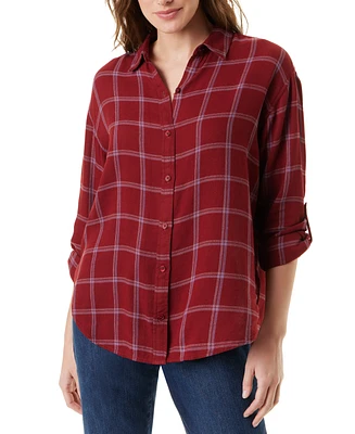 Gloria Vanderbilt Women's Amanda Roll-Tab-Sleeve Shirt