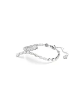 Swarovski Matrix Mixed Cuts, White, Rhodium Plated Bracelet