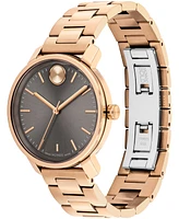 Movado Women's Bold Access Swiss Quartz Ionic Plated Carnation Gold Steel Watch 34mm - Rose