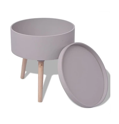 vidaXL Side Table with Serving Tray Round 15.6"x17.5