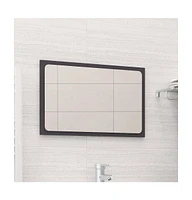 vidaXL Bathroom Mirror Gray 23.6"x0.6"x14.6" Engineered Wood