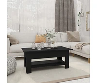 Coffee Table Black 40.2"x21.7"x16.5" Engineered Wood