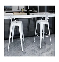 vidaXL Bar Stools 2 pcs White Steel