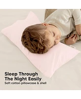 Buddy Toddler Pillow with Pillowcase, 10X18 Soft Organic Cotton Pillows for Sleeping, Kids