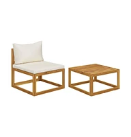 vidaXL 2 Piece Patio Sofa Set with Cushion Solid Acacia Wood