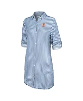 Tommy Bahama Women's White/Blue San Francisco Giants Chambray Stripe Button-Up Dress