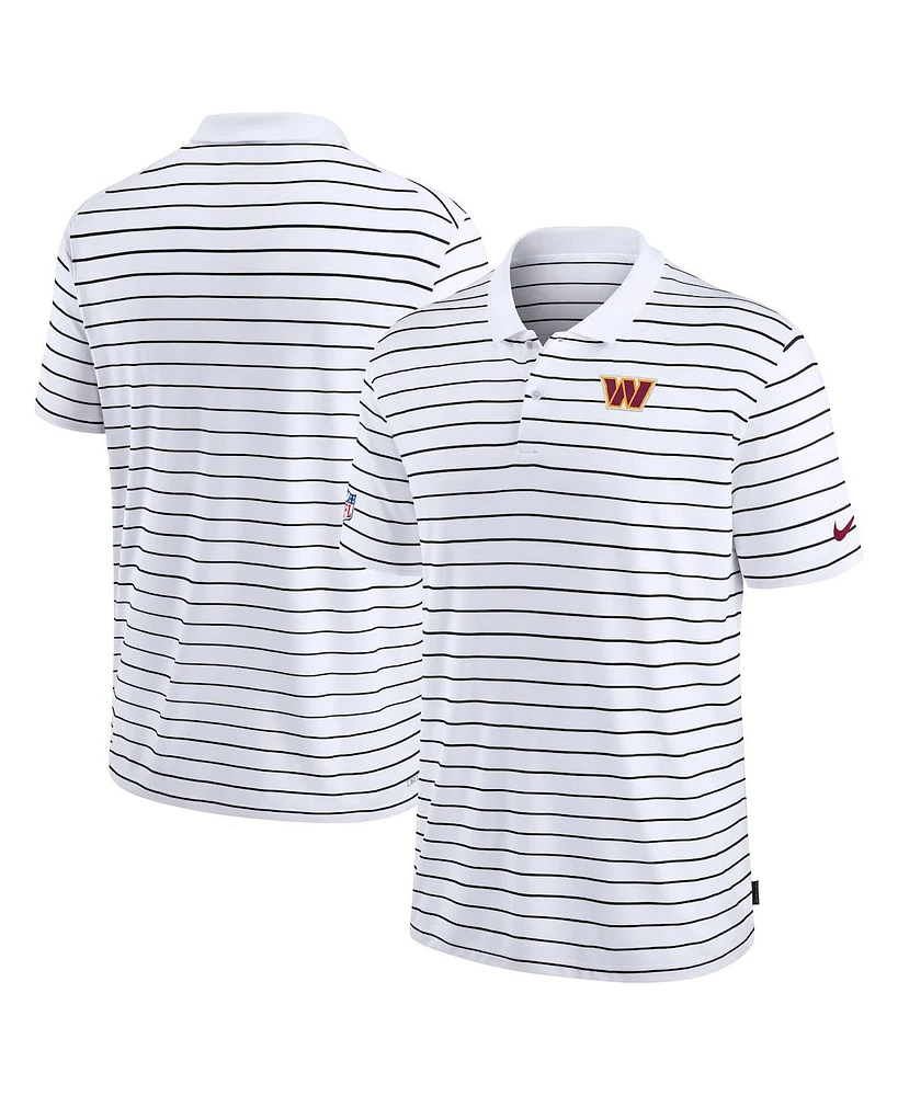 Nike Men's White/Black Washington Commanders Sideline Lock Up Victory Performance Polo