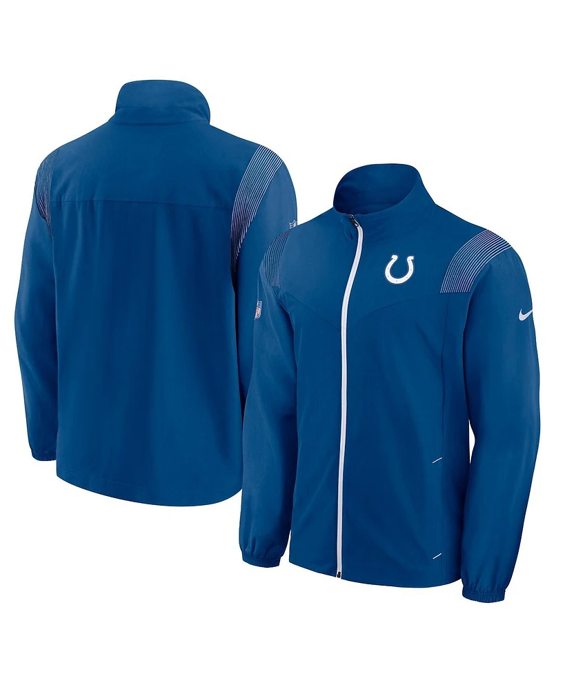 Nike Men's Royal Indianapolis Colts Sideline Woven Logo Full-Zip Jacket