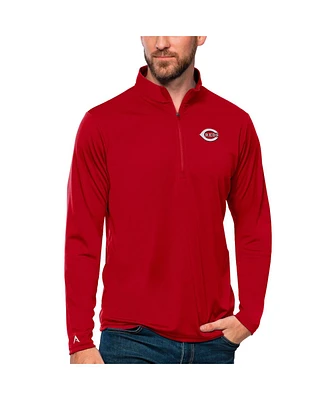 Antigua Men's Cincinnati Reds Tribute Quarter-Zip Pullover Top