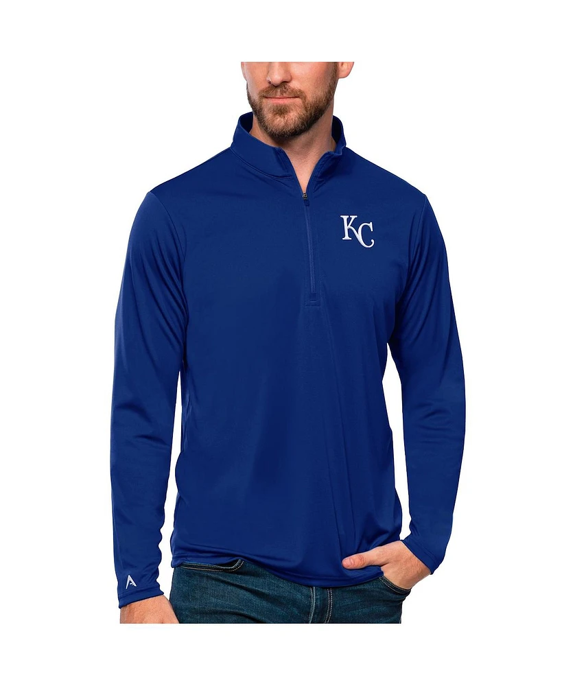 Antigua Men's Royal Kansas City Royals Tribute Quarter-Zip Pullover Top