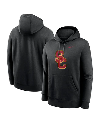 Nike Men's Black Usc Trojans Primetime Evergreen Club Fleece Pullover Hoodie