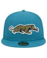 New Era Men's Teal Jacksonville Jaguars Throwback Crawl Omaha 59FIFTY Fitted Hat