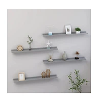 vidaXL Wall Shelves 4 pcs Gray 31.5"x3.5"x1.2"