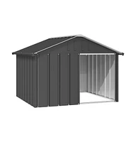 vidaXL Dog House Anthracite 45.9"x40.6"x32.1" Galvanized Steel