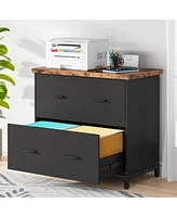 Tribesigns 2-Drawer File Cabinet, Wood Lateral Filing Cabinet, Home Office File Cabinet for A4, Letter Size